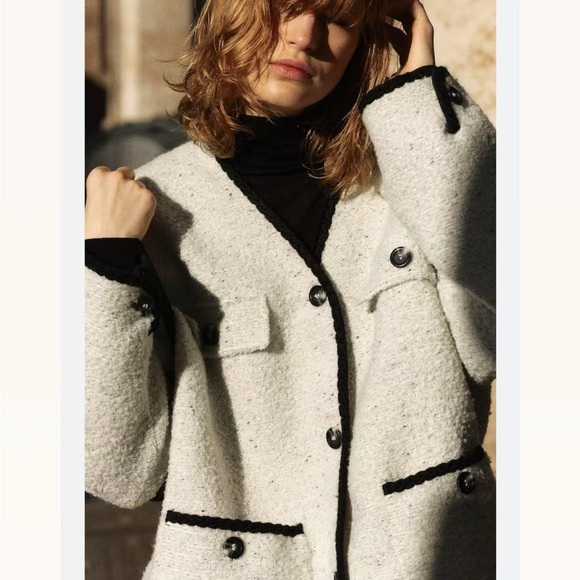 H&M V- Neck Boucle Jacket - Picture 2 of 10